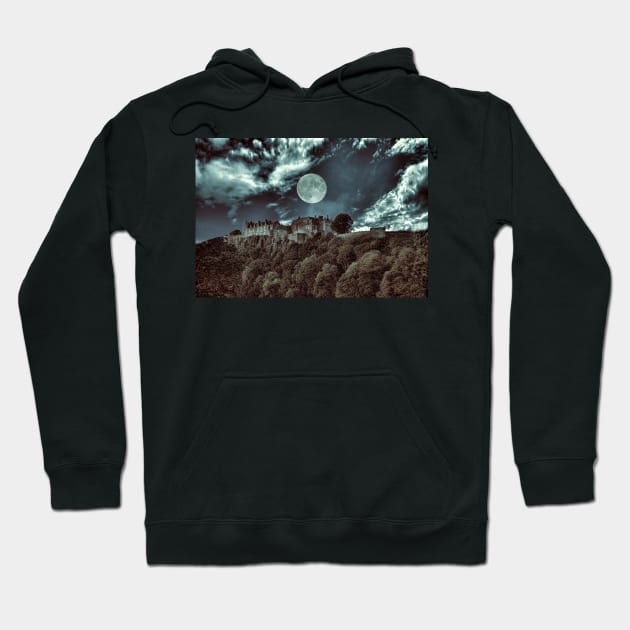 Stirling Castle(Scotland) Moonlight Hoodie by dhphotography